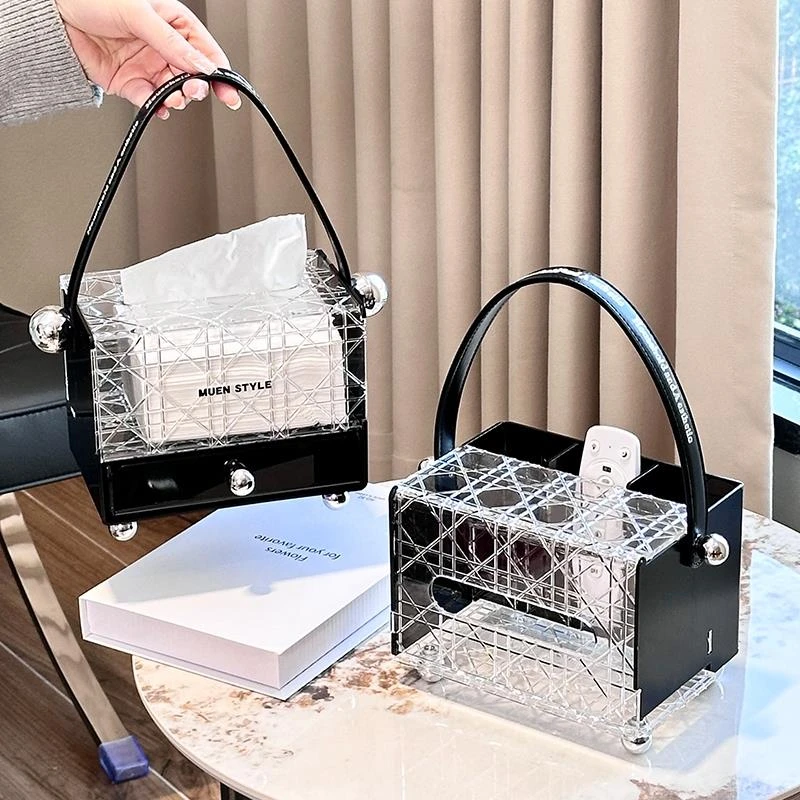 德国纸巾盒客厅高档轻奢遥控器抽纸收纳盒高级感茶几多功能纸巾盒