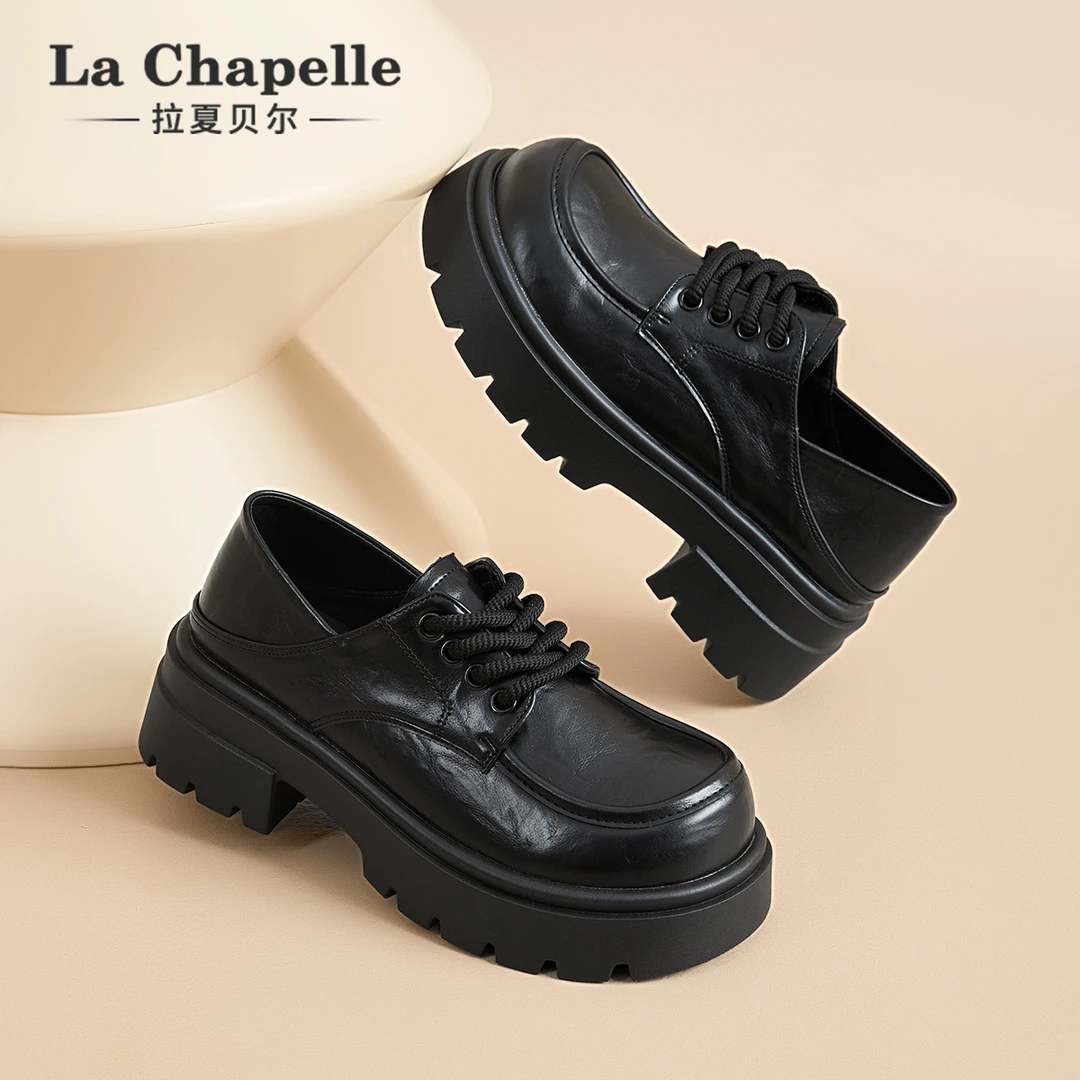 拉夏贝尔乐福鞋厚底女款2025新款爆款英伦风小皮鞋百搭时尚休闲鞋