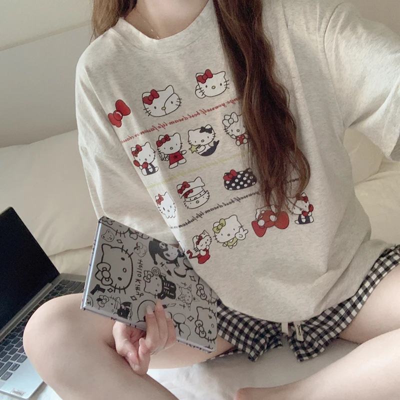 【多色多款可选】睡衣女款可爱Hellokitty猫夏季短袖短裤家居服套装