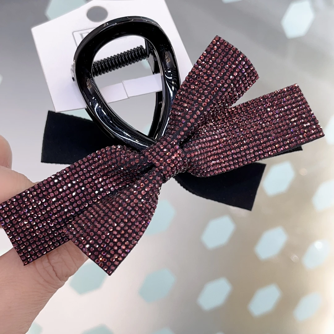 C380乌梅子酱色蝴蝶闪亮大抓夹