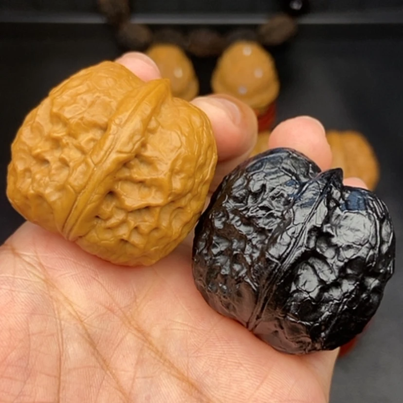 【闪购商品】文玩核桃把件38尺阴阳对帝王筋元宝