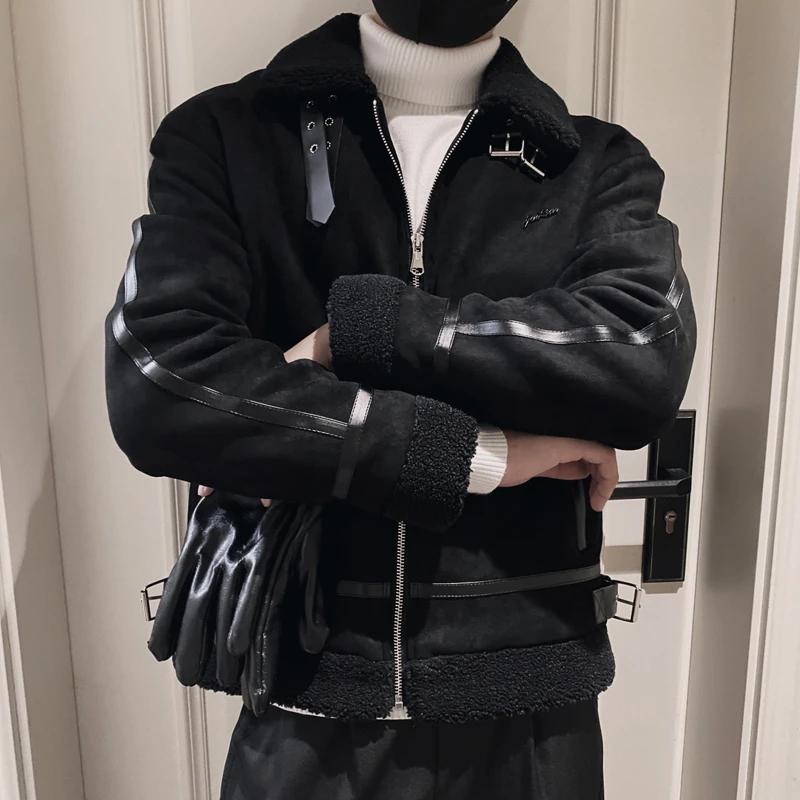 羊羔毛一体绒棉衣外套男士冬季2025新款爆款加厚皮毛一体棉服袄子