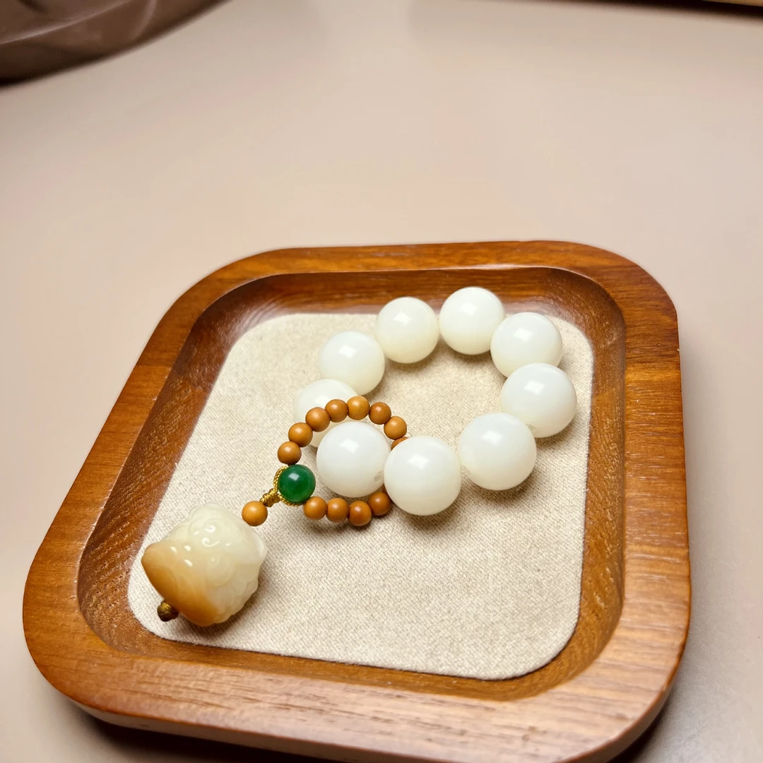 天然菩提子手捻绕指橄榄核文玩木制礼物 小手捻菩提 白玉菩提手捻