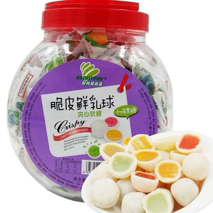 【新疆包邮】脆皮鲜乳球一桶十个口味660g童年怀旧8090回忆糖果