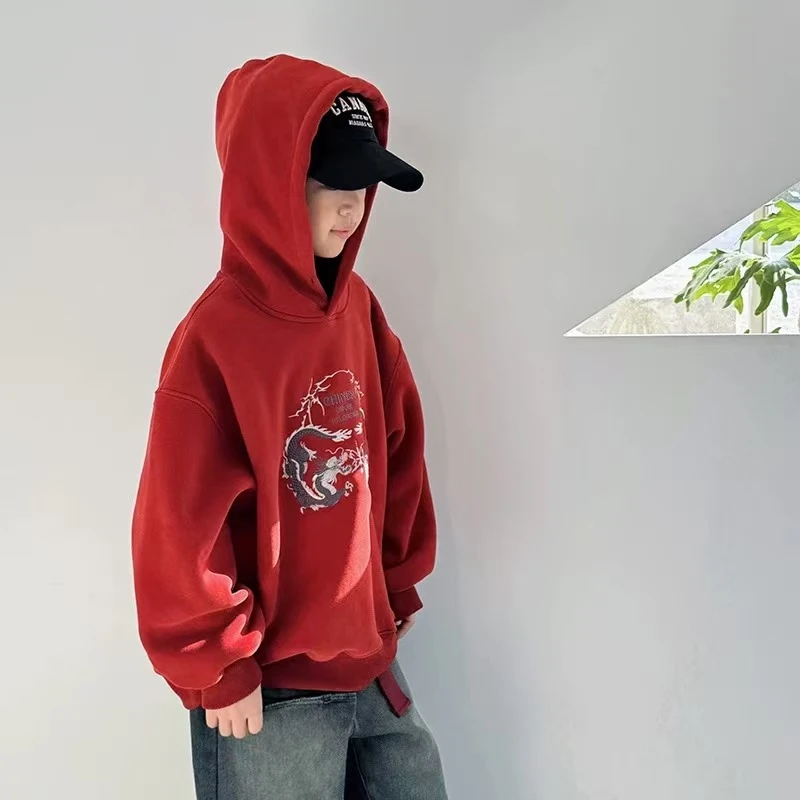 【现货】【LAOHE】WY-0885儿童时尚休闲连帽秋冬季百搭洋气卫衣韩版