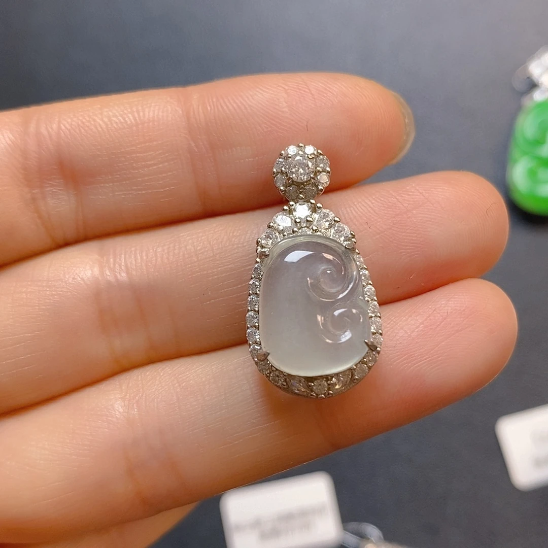 翡翠银S925镶嵌颈饰