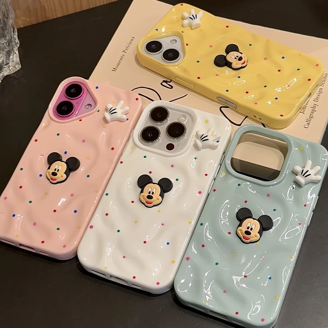 雅天立多巴胺波点米奇适用iPhone15苹果16/13promax手机壳14软12