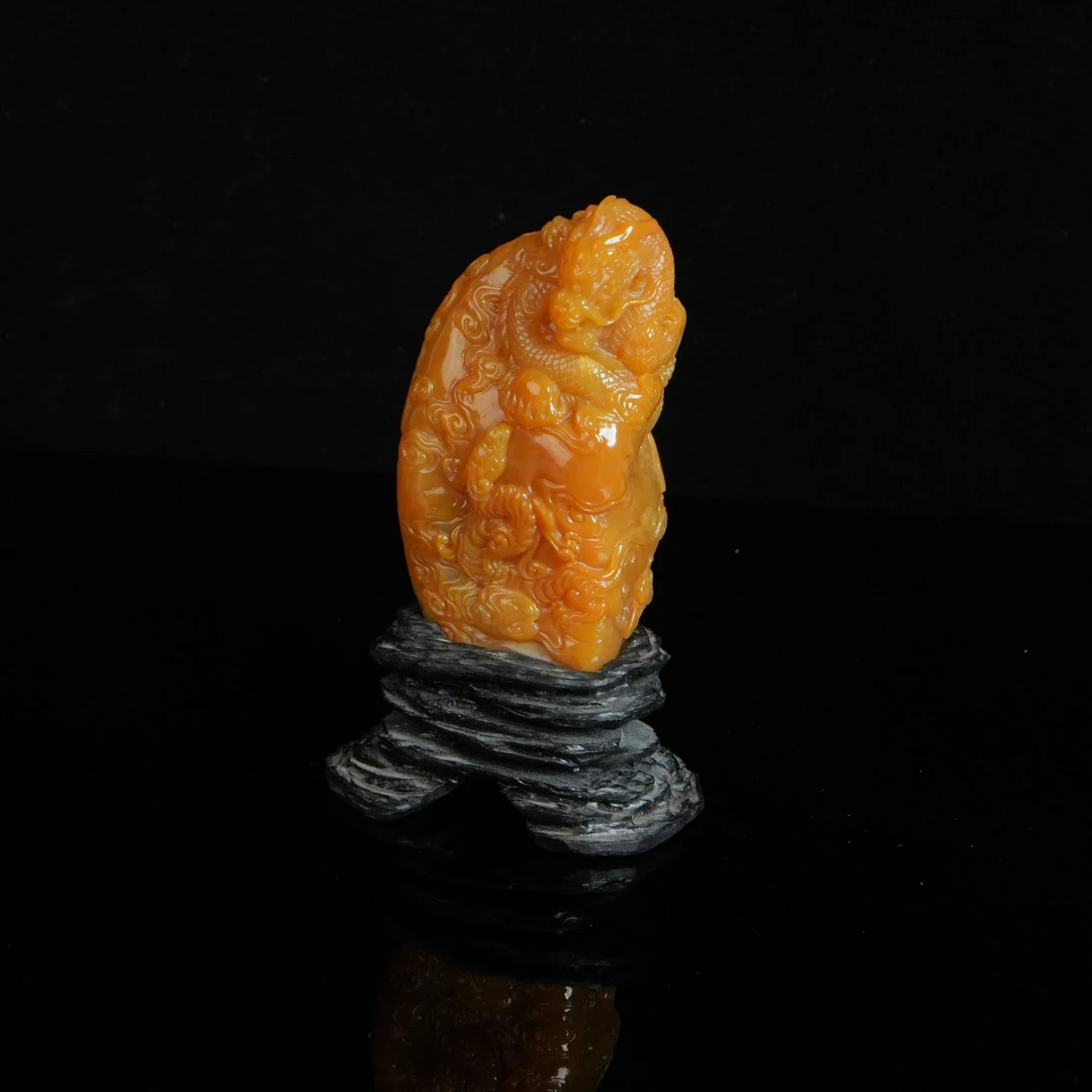 DY-C729寿山 田黄石 苍龙教子 摆件 51*37*94mm224.76g