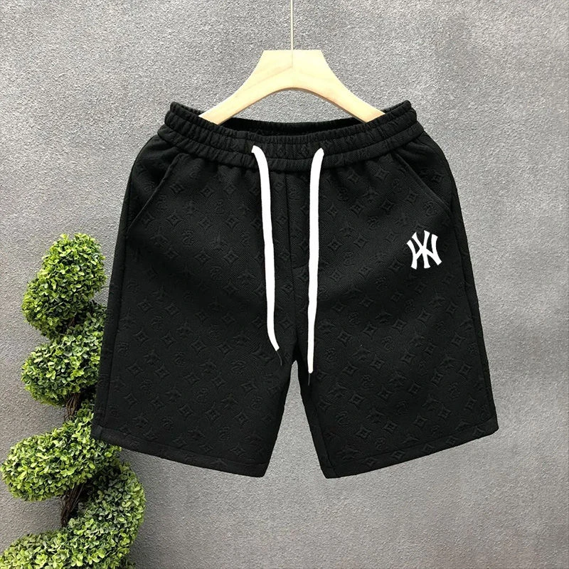 直筒2025夏季五分百搭新款高级潮流中裤痞帅休闲运动提花潮男外穿