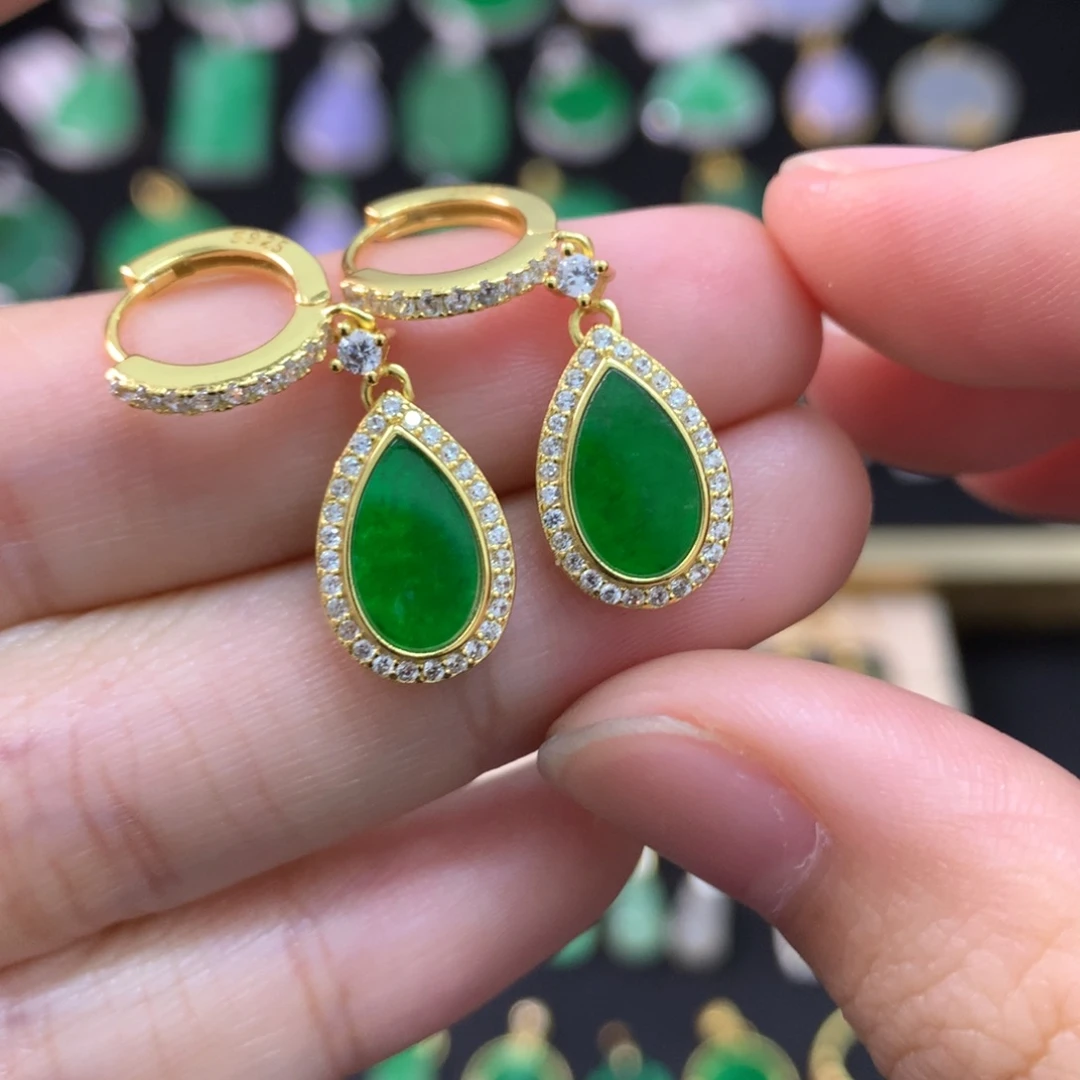 翡翠未镶嵌耳饰耳坠