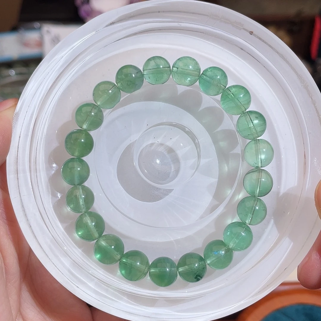 水晶手串未镶嵌高品绿萤石9m