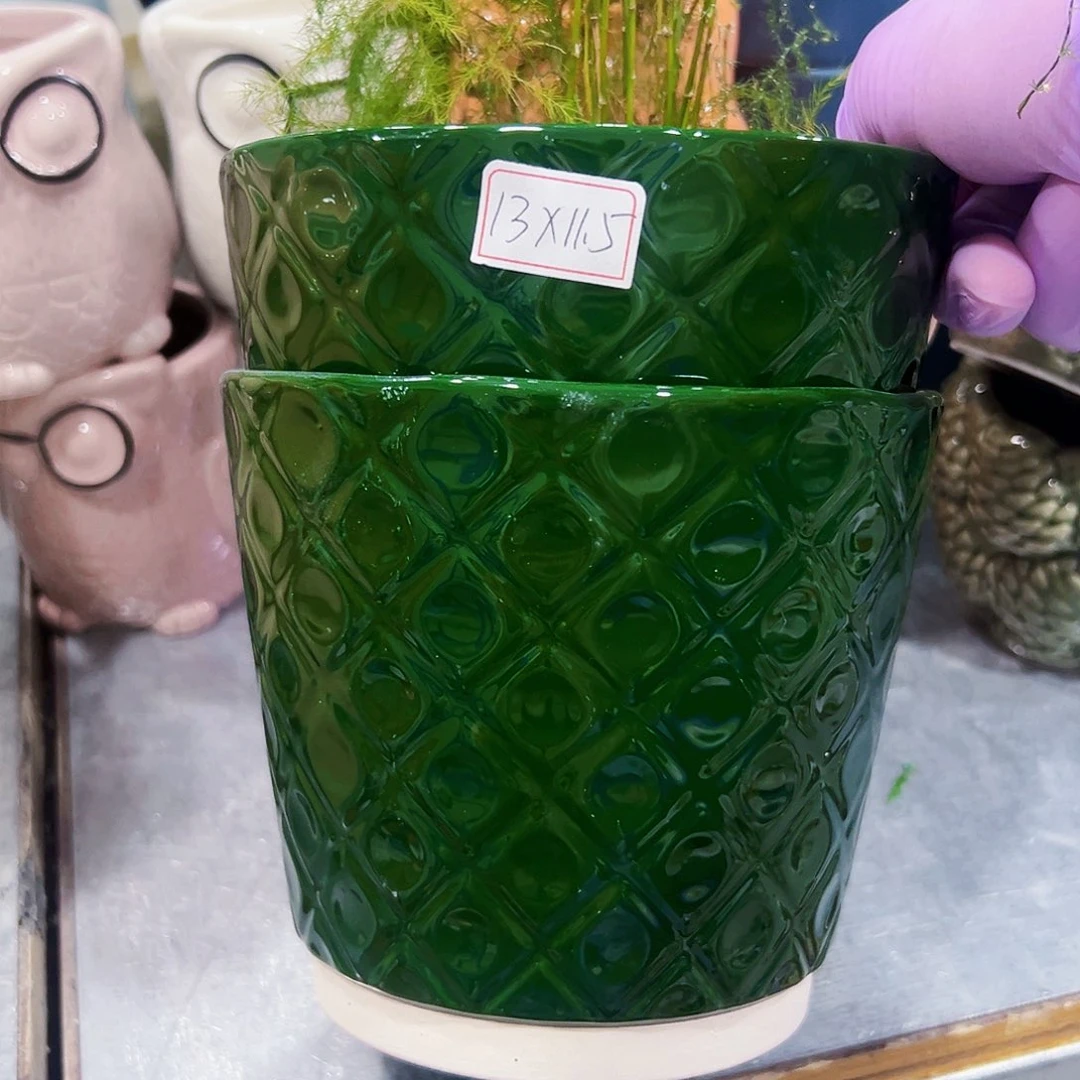 有孔外贸尾单陶瓷花盆凑单10米包邮