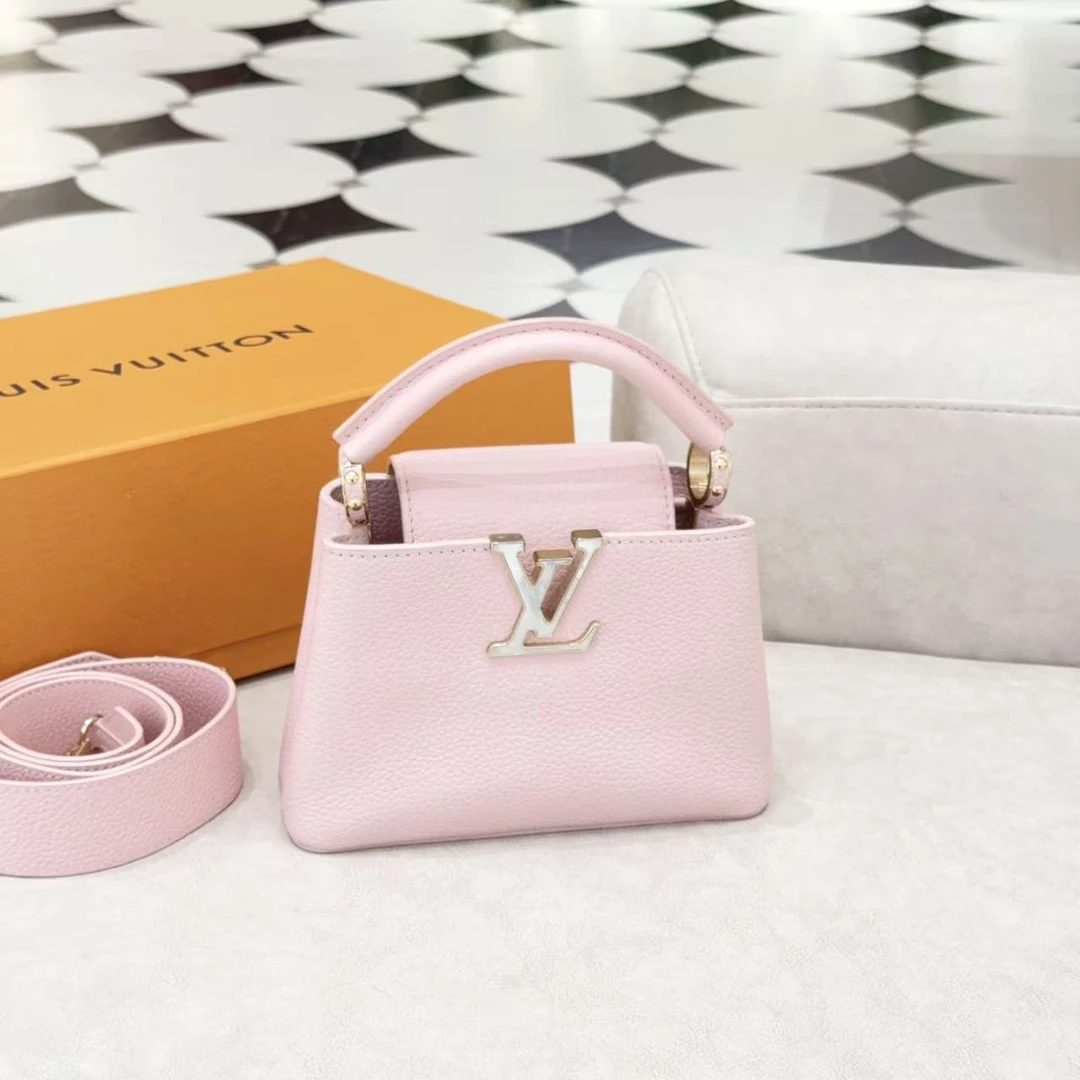 95新 LouisVuitton/路易威登 GGS定金Cap mini粉色单肩包87705783