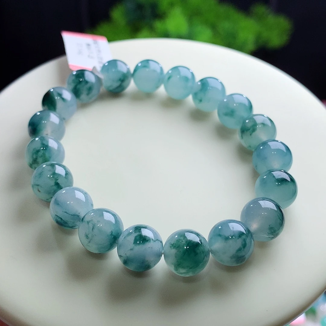 未镶嵌手串翡翠卡10mm优雅不过时！水墨丹青烟雨江南的意境！
