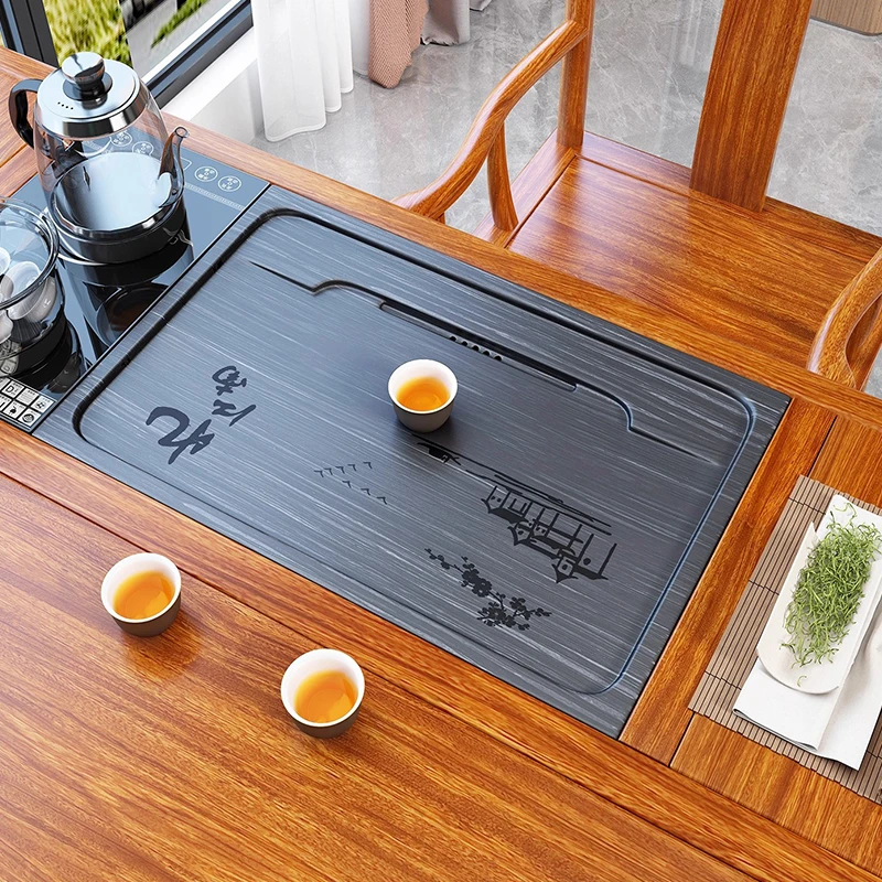 定制嵌入式天然石茶盘订作茶桌空位中间石材面板内嵌石板定做尺寸