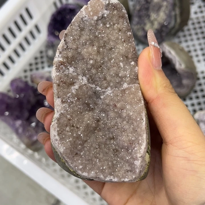 珠宝半成品未镶嵌水晶粉晶簇