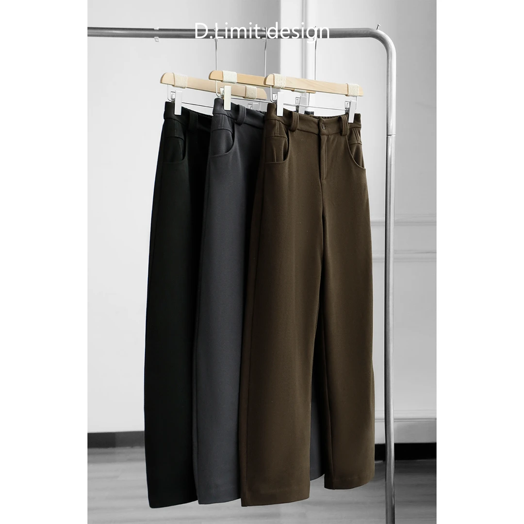 【D.Limit design】宽松显瘦冬季保暖纯色一粒扣鹅绒休闲裤DLAX842