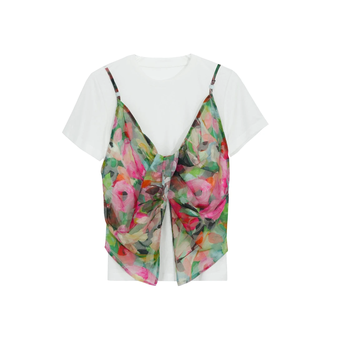 白白【UKKU STUDIO】设计时尚百搭短款印花女装上衣614181