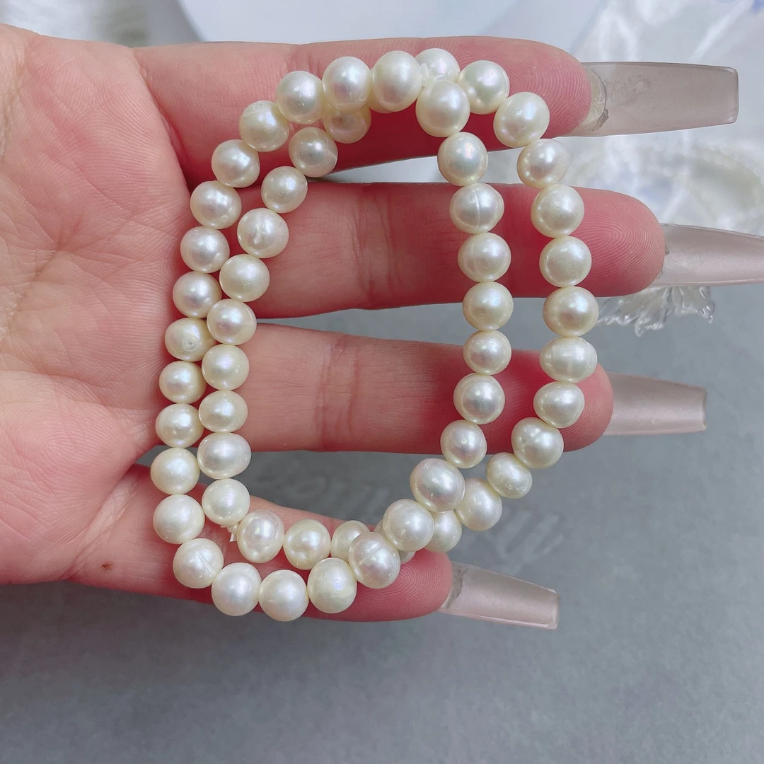 天然淡水珍珠A156#5-6M无核珍珠手链白色百搭时尚诸暨珍珠简约