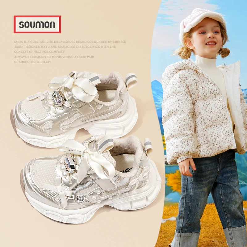 特价SMON童鞋女童运动鞋2025春秋新款儿童鞋子软底公主鞋宝宝休闲