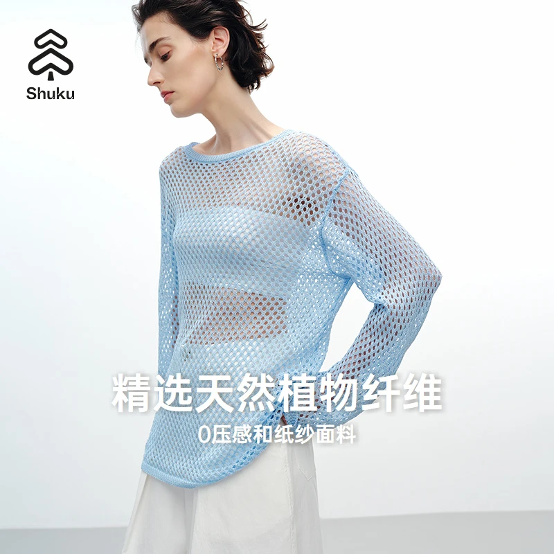 舒库2025春季新款女装植物纤维0压感针织衫上衣151125107001
