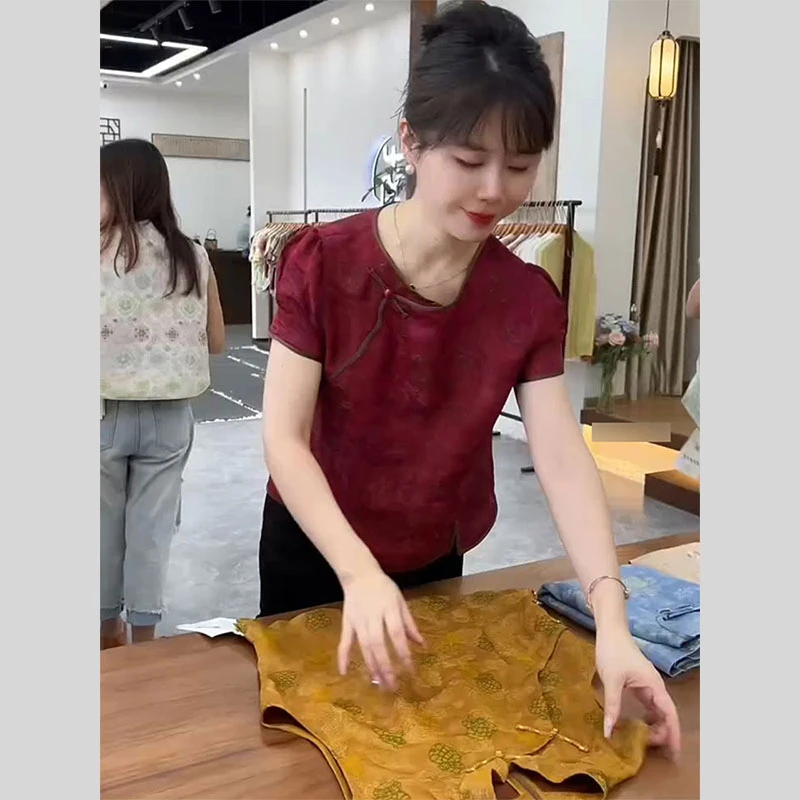 新中式女装国风上衣年轻款复古改良唐装高级感小衫女2025夏季新款