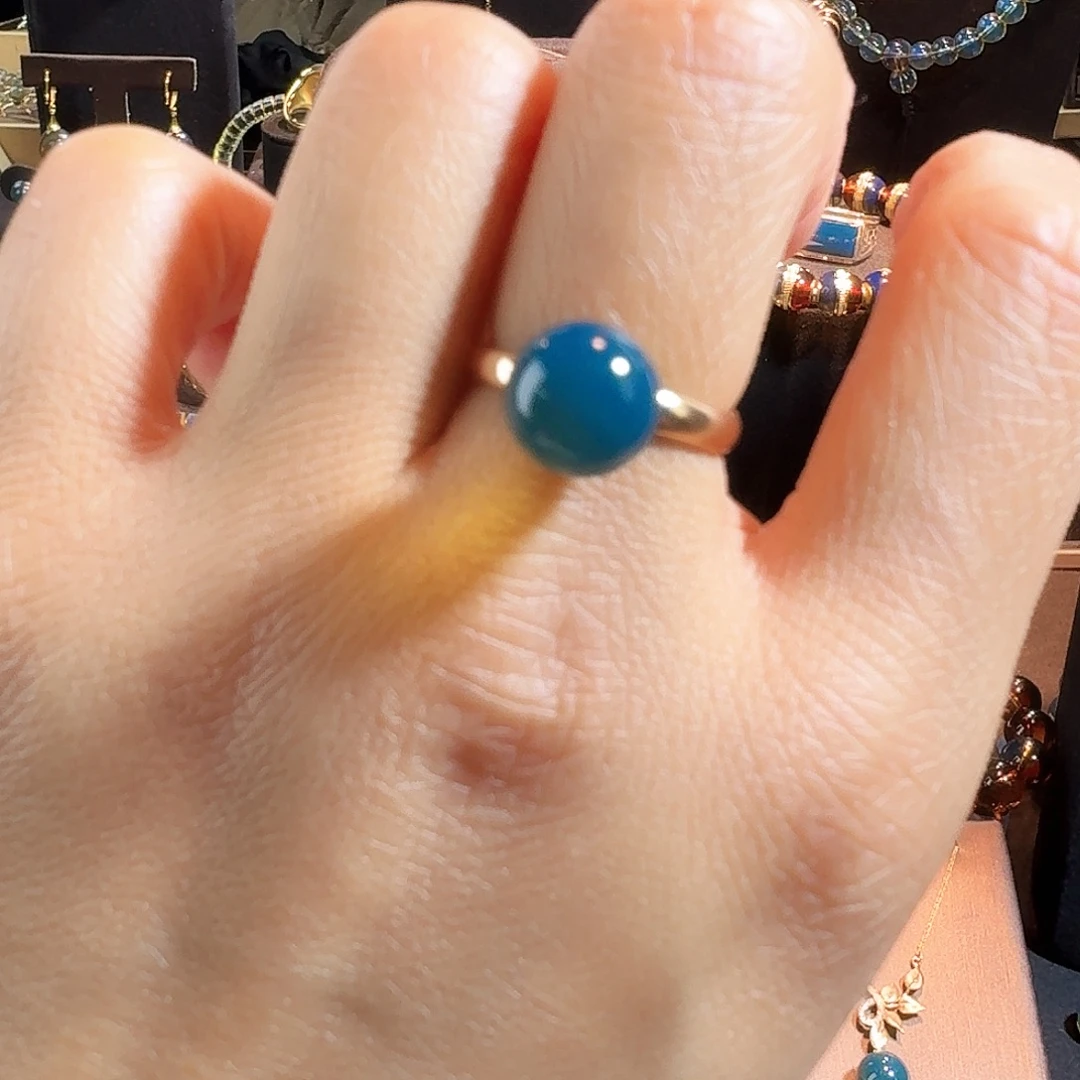 琥珀银S925镶嵌戒指多米尼加