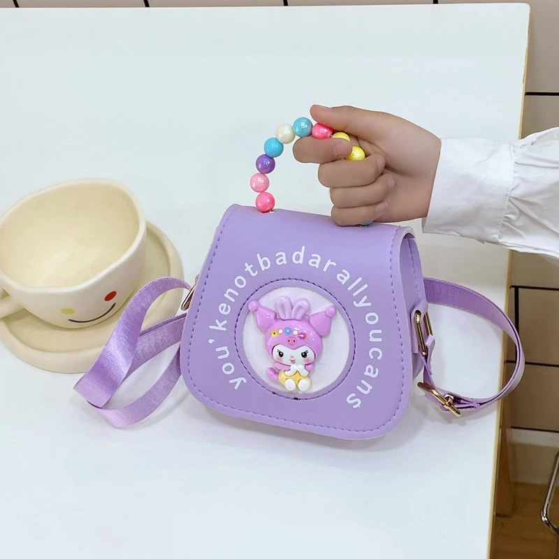 彩色珍珠包小朋友手提包可爱卡通女童公主包小孩子外出百搭斜挎包