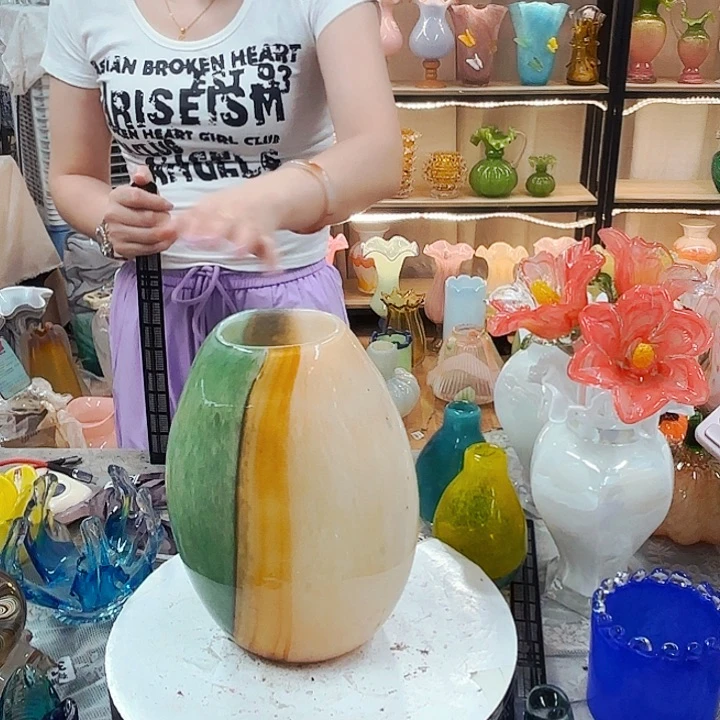 琉璃清场花瓶摆件不完美
