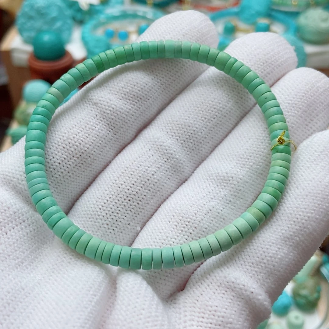 绿松石未镶嵌菜籽黄手串4.5mm