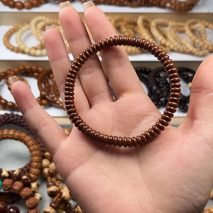 紫金鼠手串3*6.6算盘珠单圈手串实心鼠