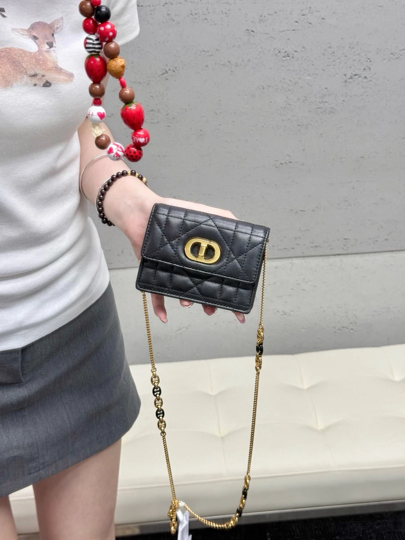 95新 DIOR/迪奥 dior 黑金斜挎包(K)