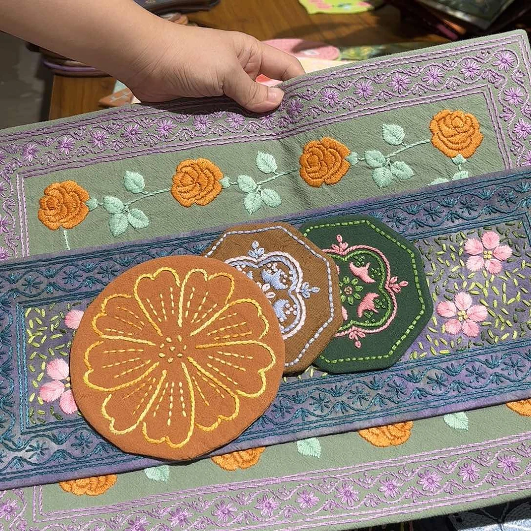 A***a5片刺子绣茶席美美价