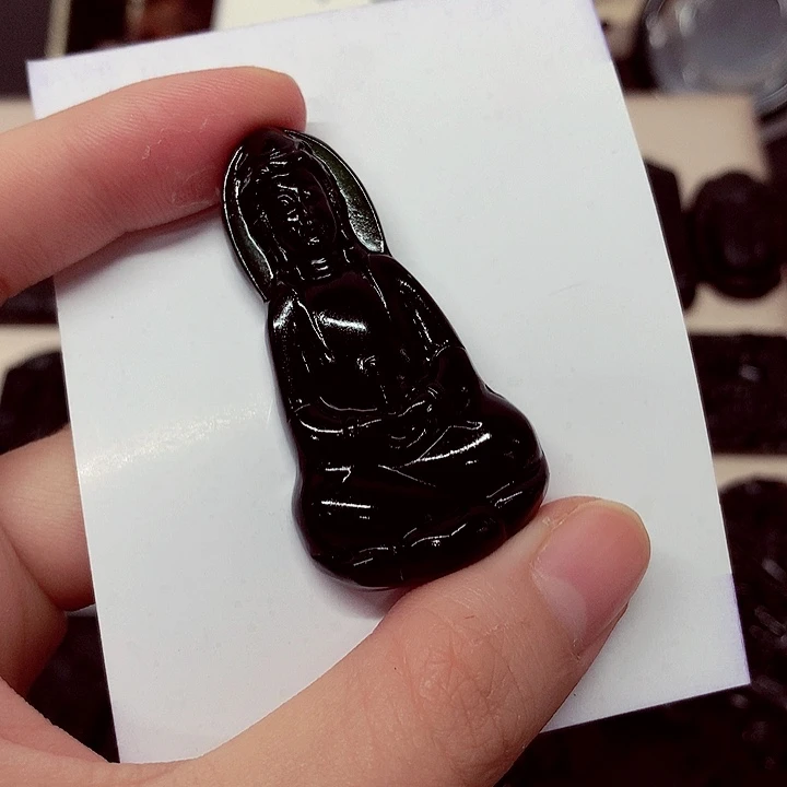 天然缅料a货钢琴黑特色题材挂件