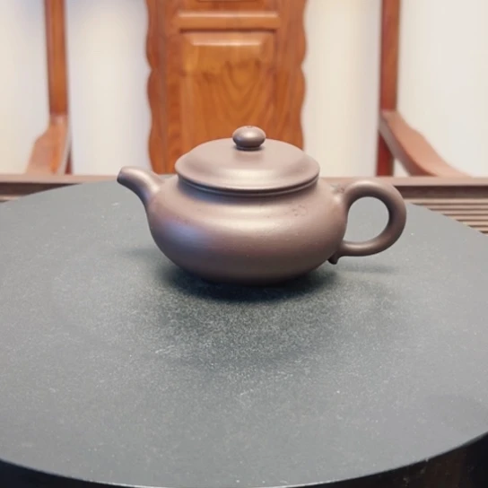 紫砂茶壶老紫泥半手工瑕