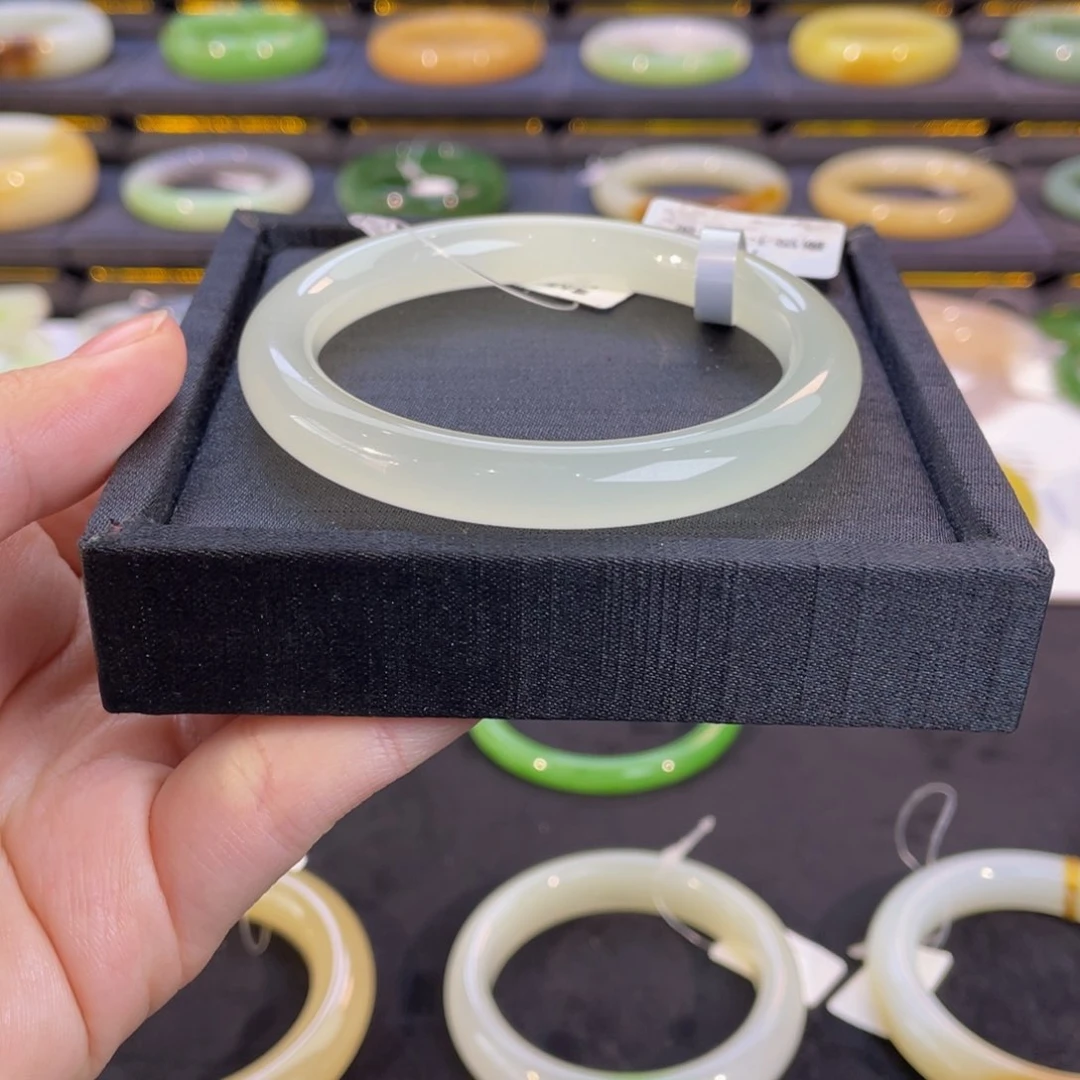 未镶嵌手镯和田玉高冰玻璃底手镯5758