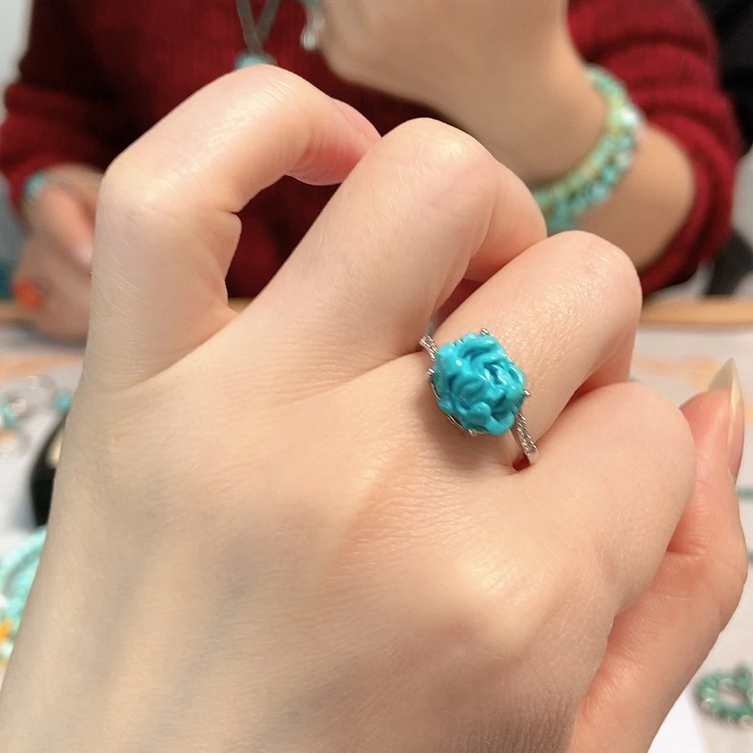 绿松石银S925镶嵌珠宝奇石