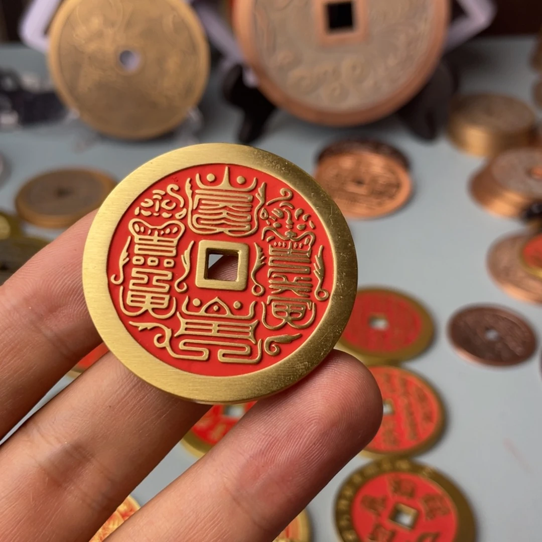 铜蓝**水现代仿制工艺文创铜币