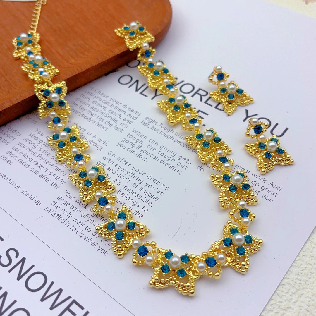 铜合金项链 时尚爆套装509-26-3百搭简约欧美轻奢气质复古古风