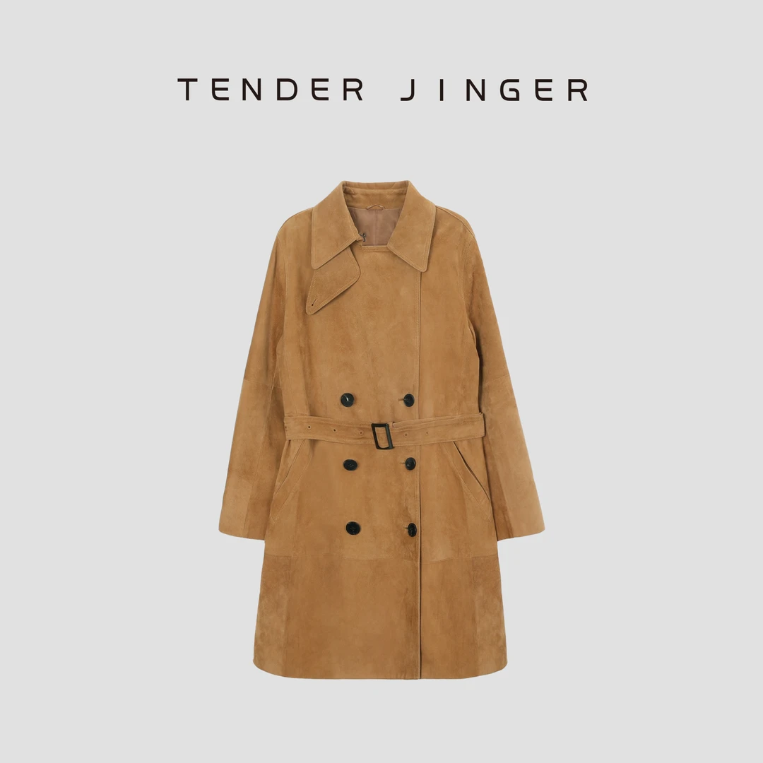 Tender Jinger【黑标】羊皮绒长款风衣外套T51MDD79991