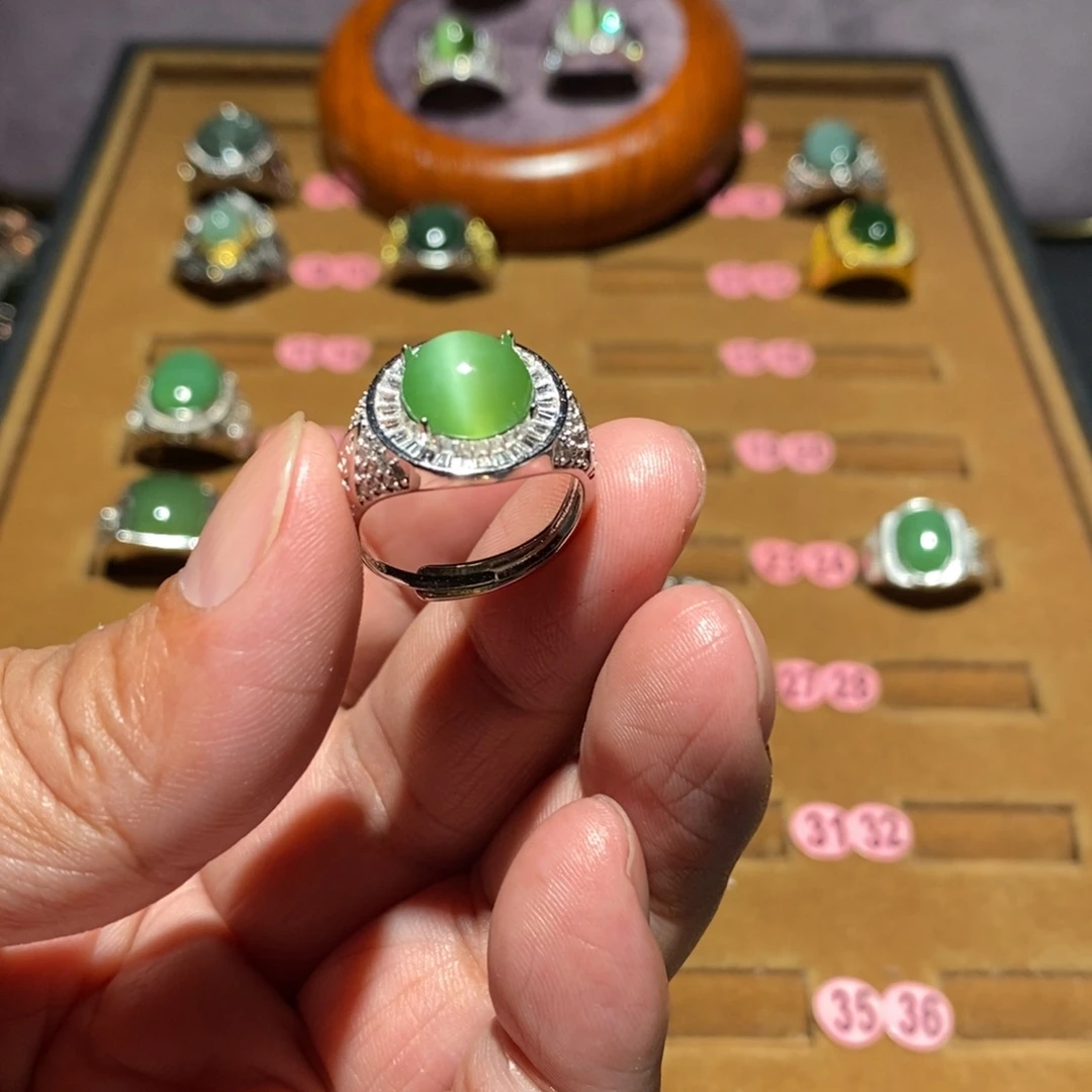 小***虫和田玉银S925镶嵌戒指