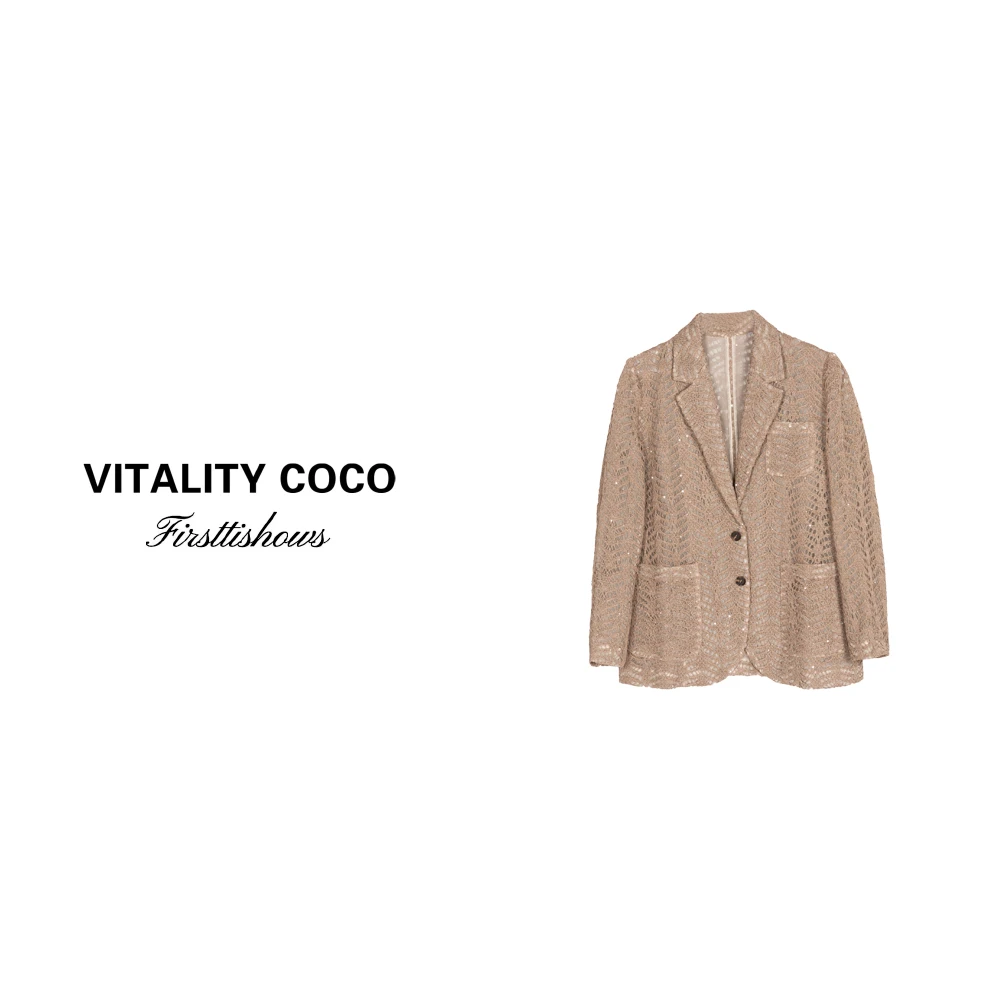 「VITALITY COCO」2025春季新款休闲轻奢镂空设计感西服-1825