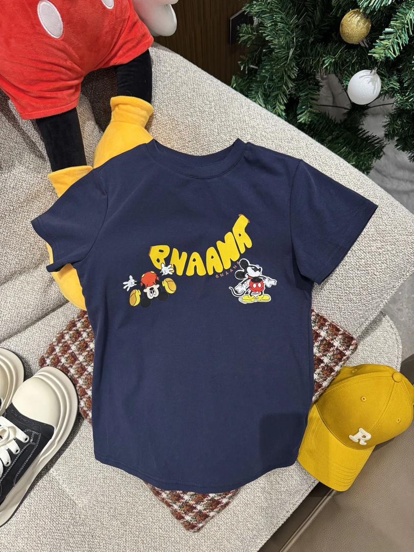 k6508 CC推荐 美式复古重磅藏蓝色短袖t恤