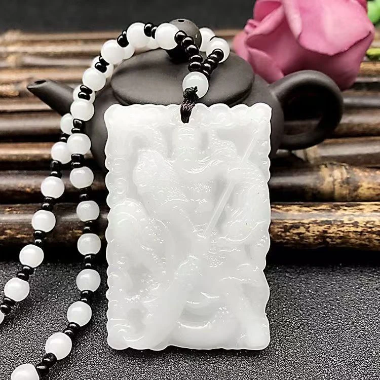 【正情】武财神关羽关二爷吊坠双面精雕关公挂饰男士毛衣项链