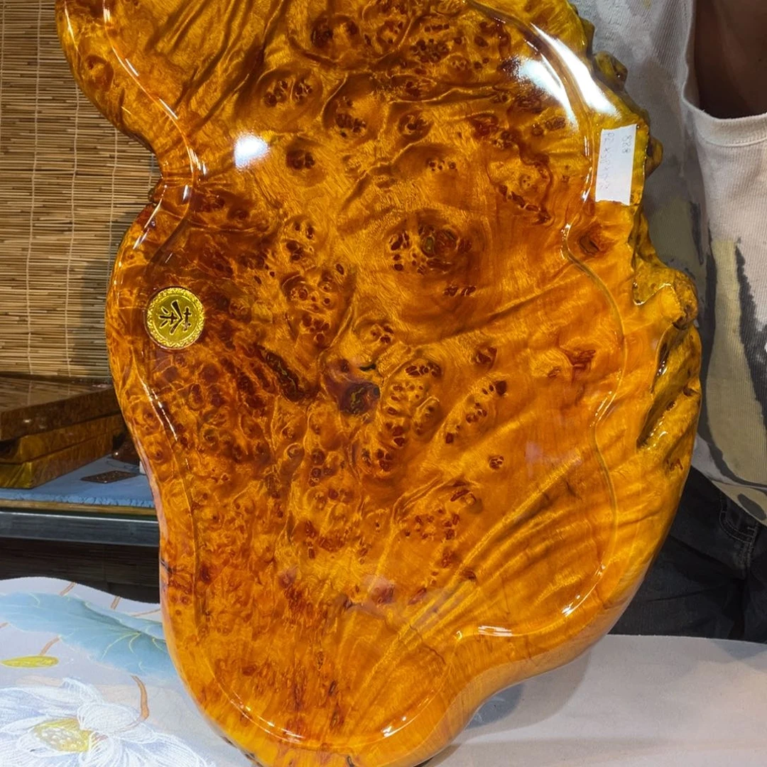 缅甸红金樟根雕实木茶盘