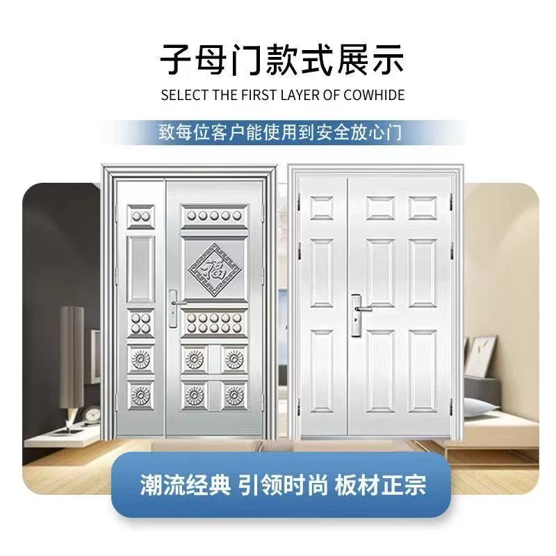 【热销中】子母门带亮窗进户门双开农村自建房卫生间防盗大门
