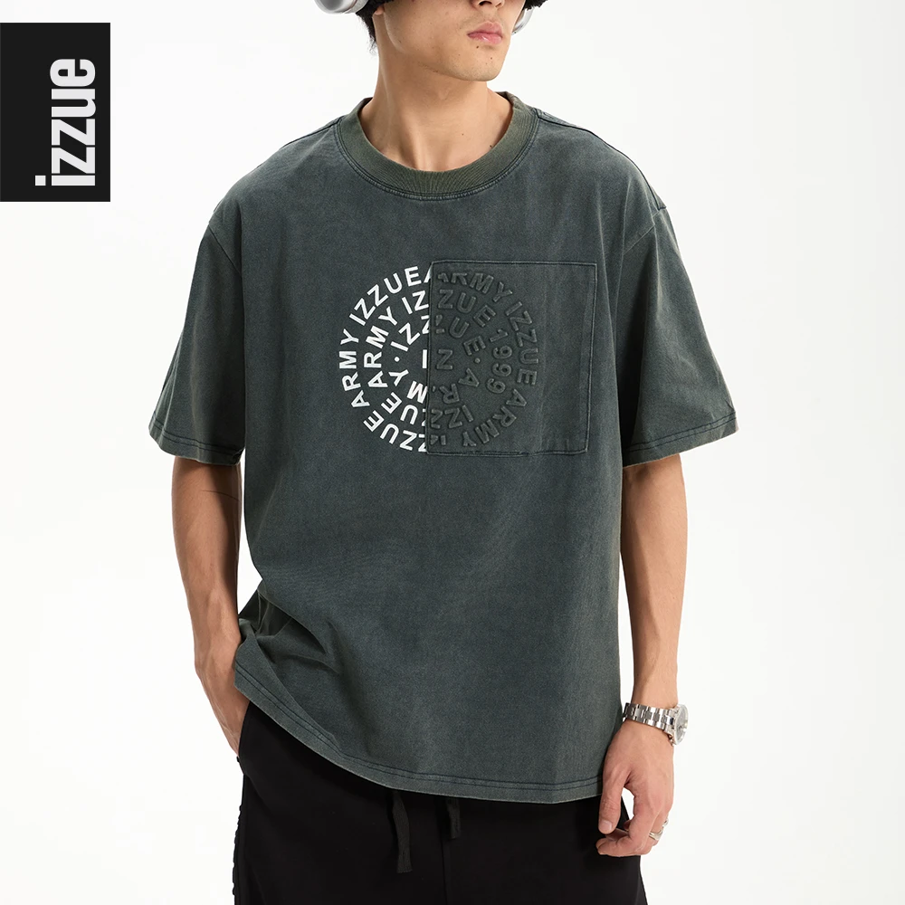 i.tizzue【设计师线】纯棉宽松阔版短袖夏季男女款圆领轻奢痞帅男装