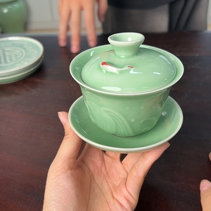 龙泉云间青瓷小米茶器