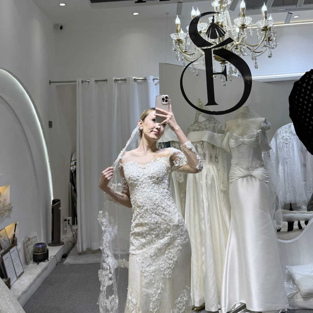 礼服长裙显瘦婚纱法式宫廷风设计师重工鱼尾裙复古