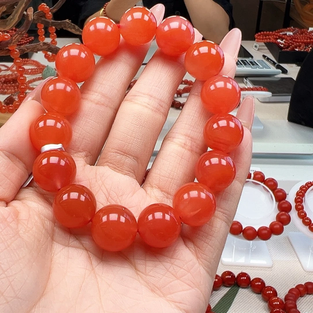 南红玛瑙未镶嵌手链14mm